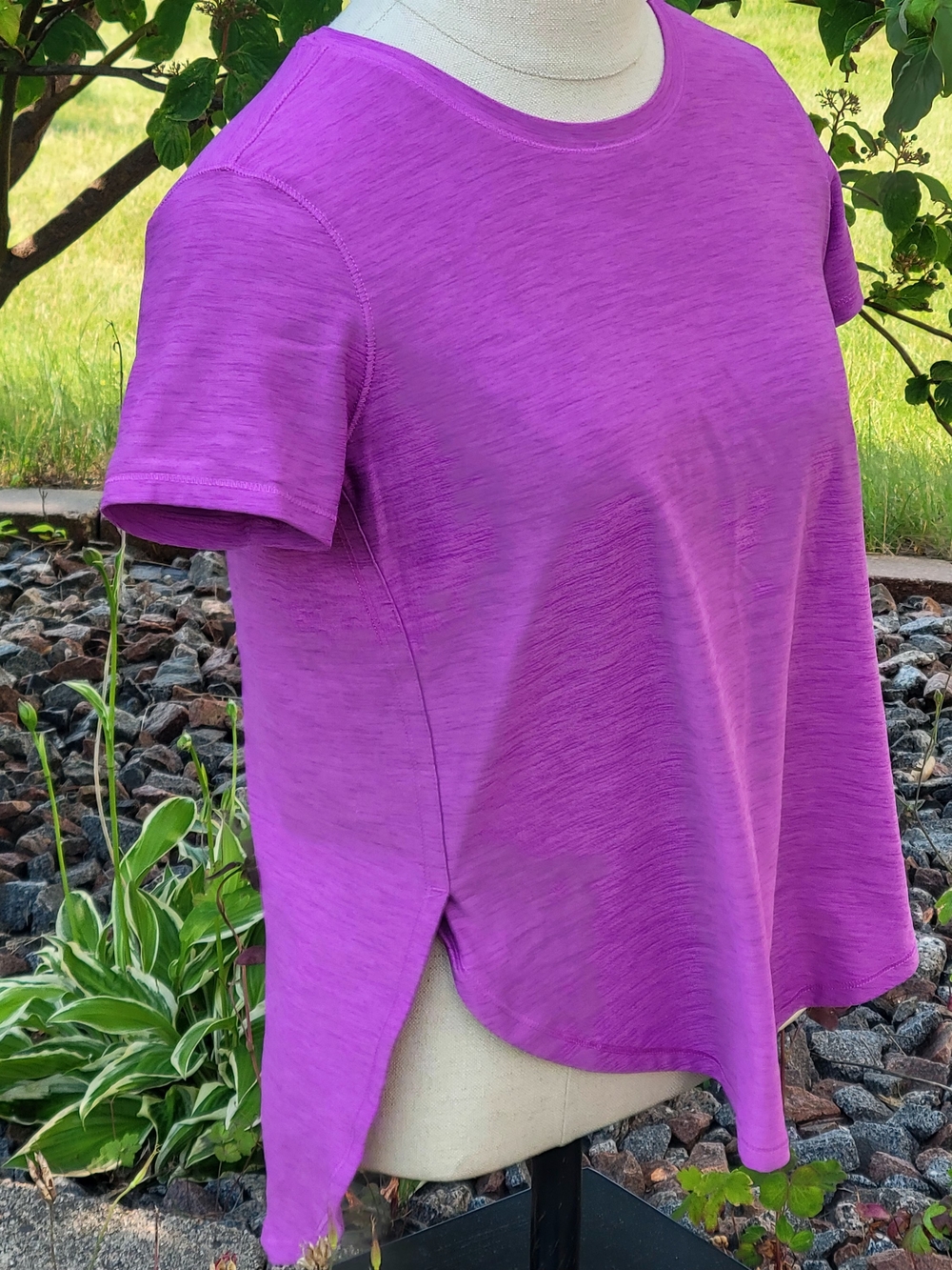 Old Navy Purple Short Sleeve Crewneck Tee Girls Large - Picture 3 of 4